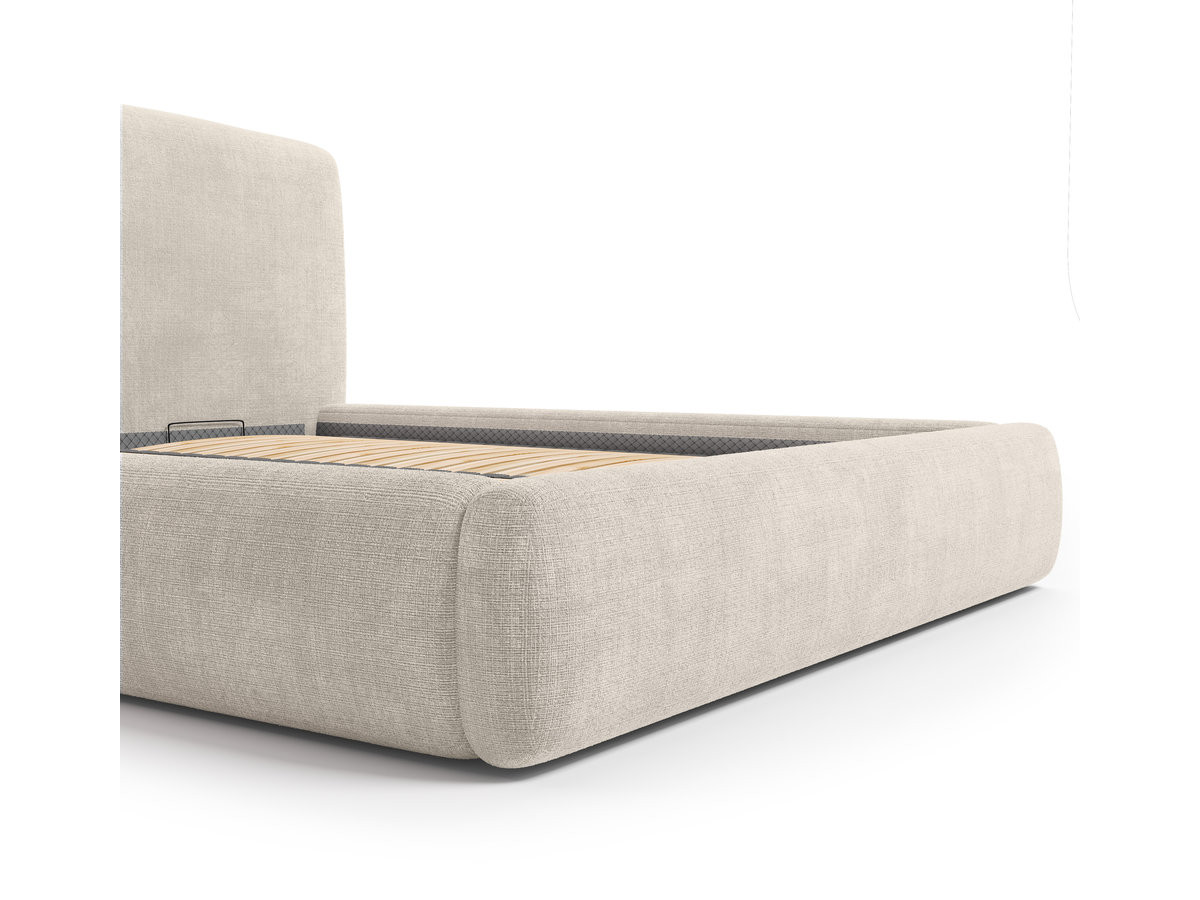 Boxspringbed ELIXA met opbergruimte in getextureerde stof