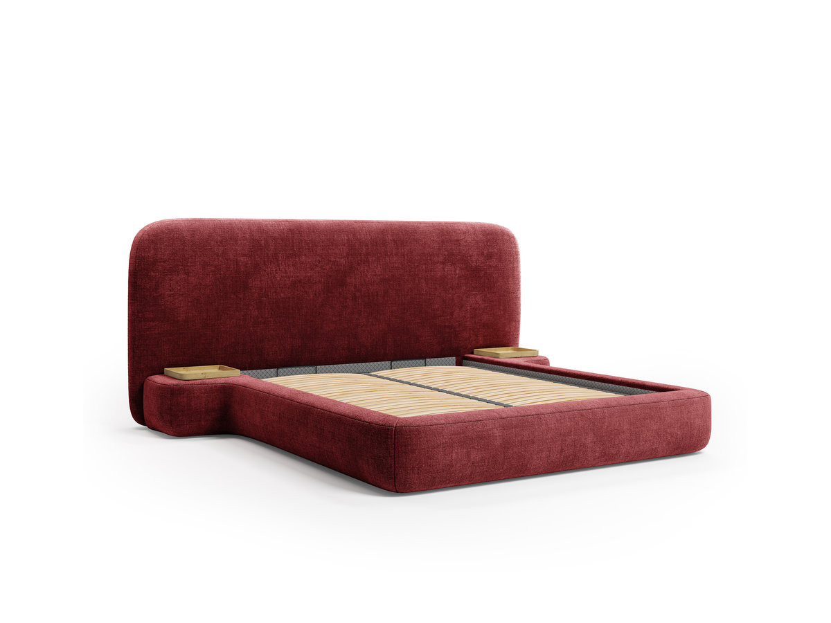 aurae bed met opbergruimte en geïntegreerde nachtkastjes gekleurd rood
