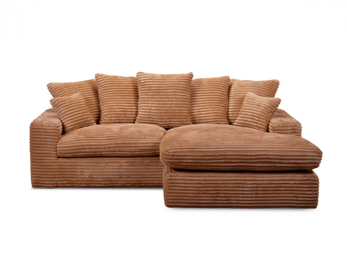 Canapé d'angle compact NEVADA gros côtelé doux