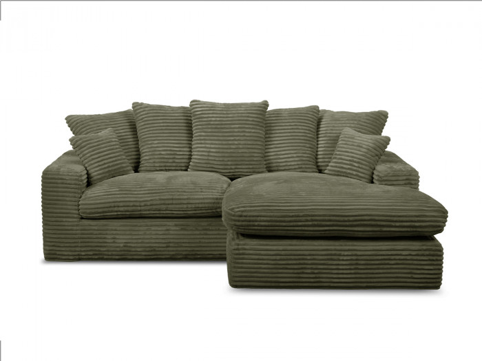 Canapé d'angle compact NEVADA gros côtelé doux