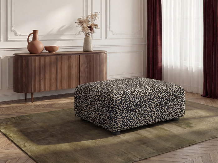 Pouf SIDONIE motif léopard