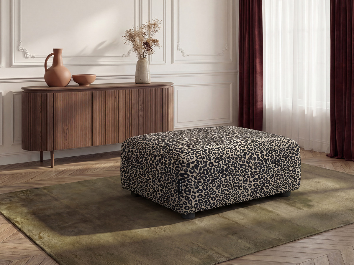 Pouf SIDONIE motif léopard