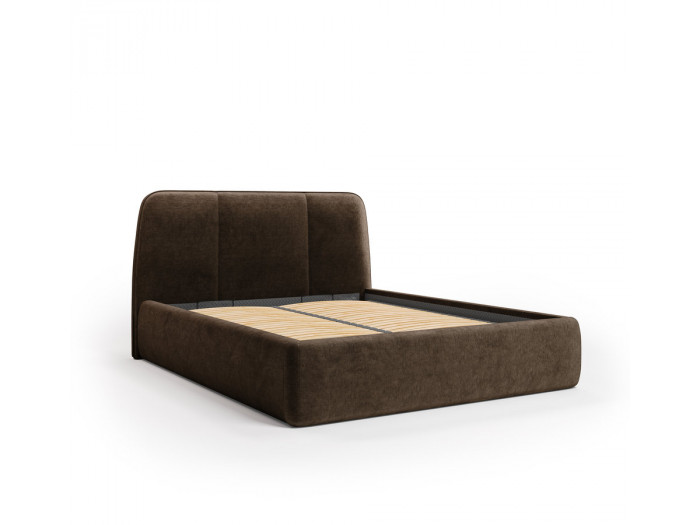 Lit coffre MOONA velours lisse