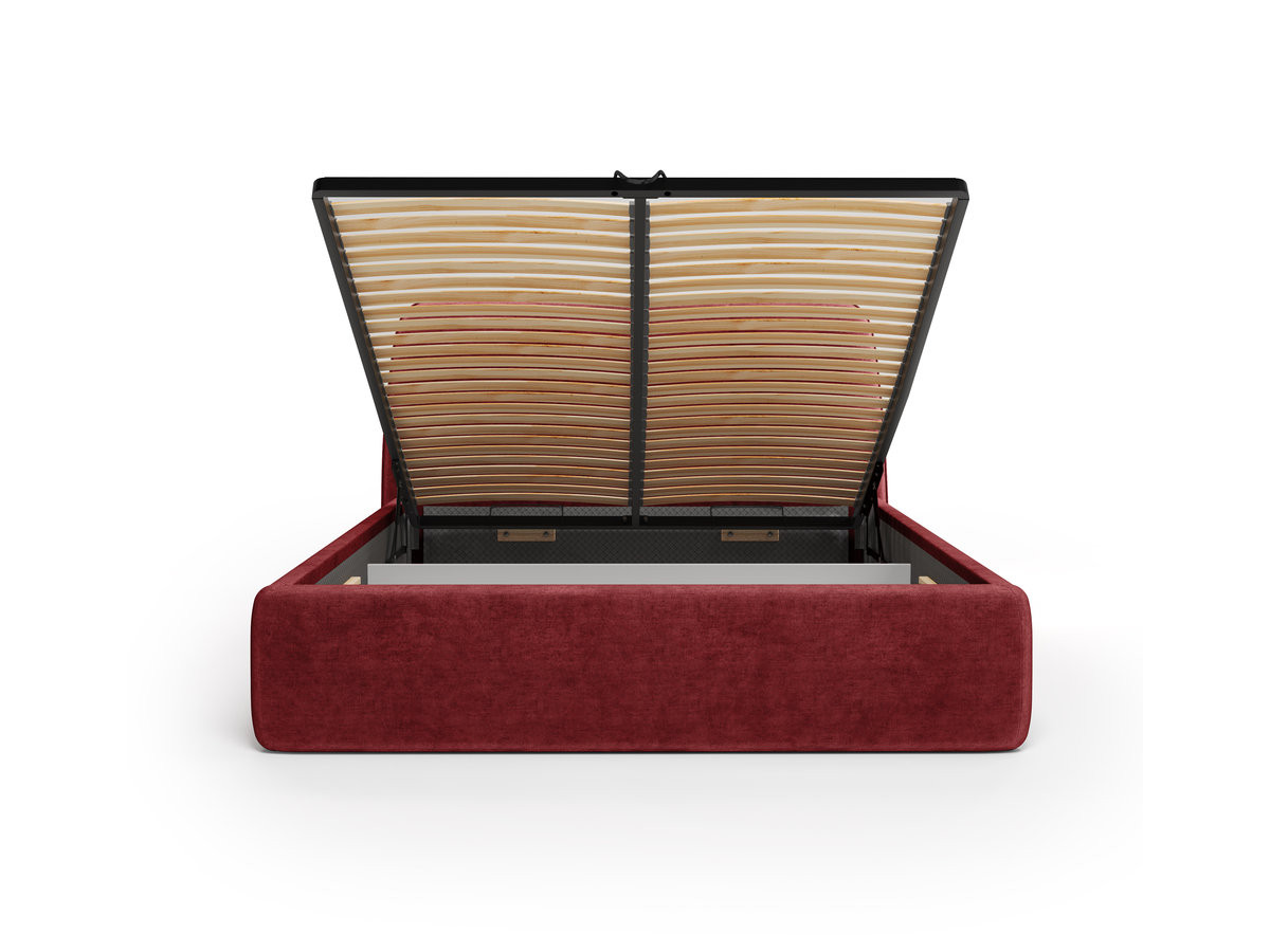Bed met opbergruimte MOONA in glad fluweel
