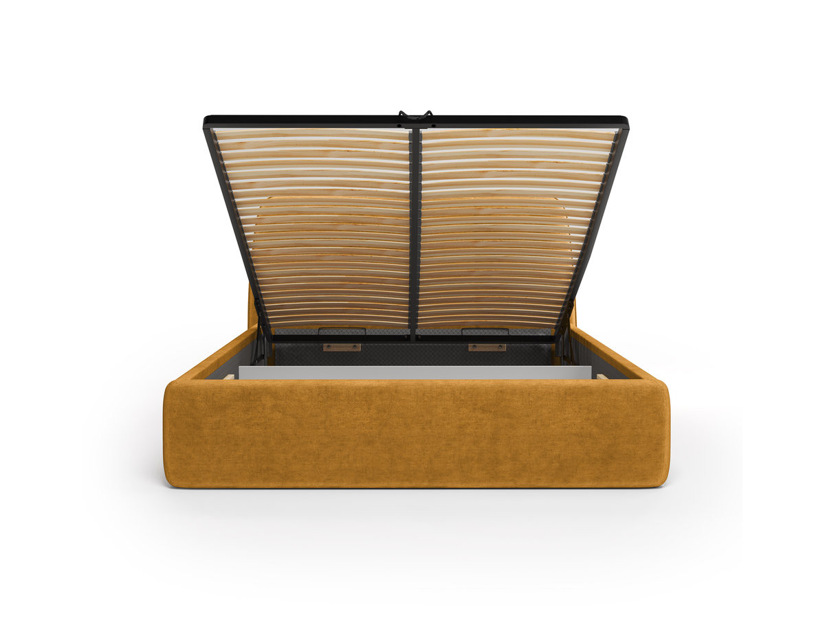 Bed met opbergruimte MOONA in glad fluweel
