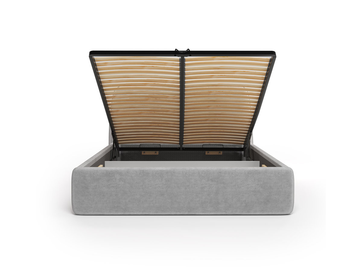 Bed met opbergruimte MOONA in glad fluweel