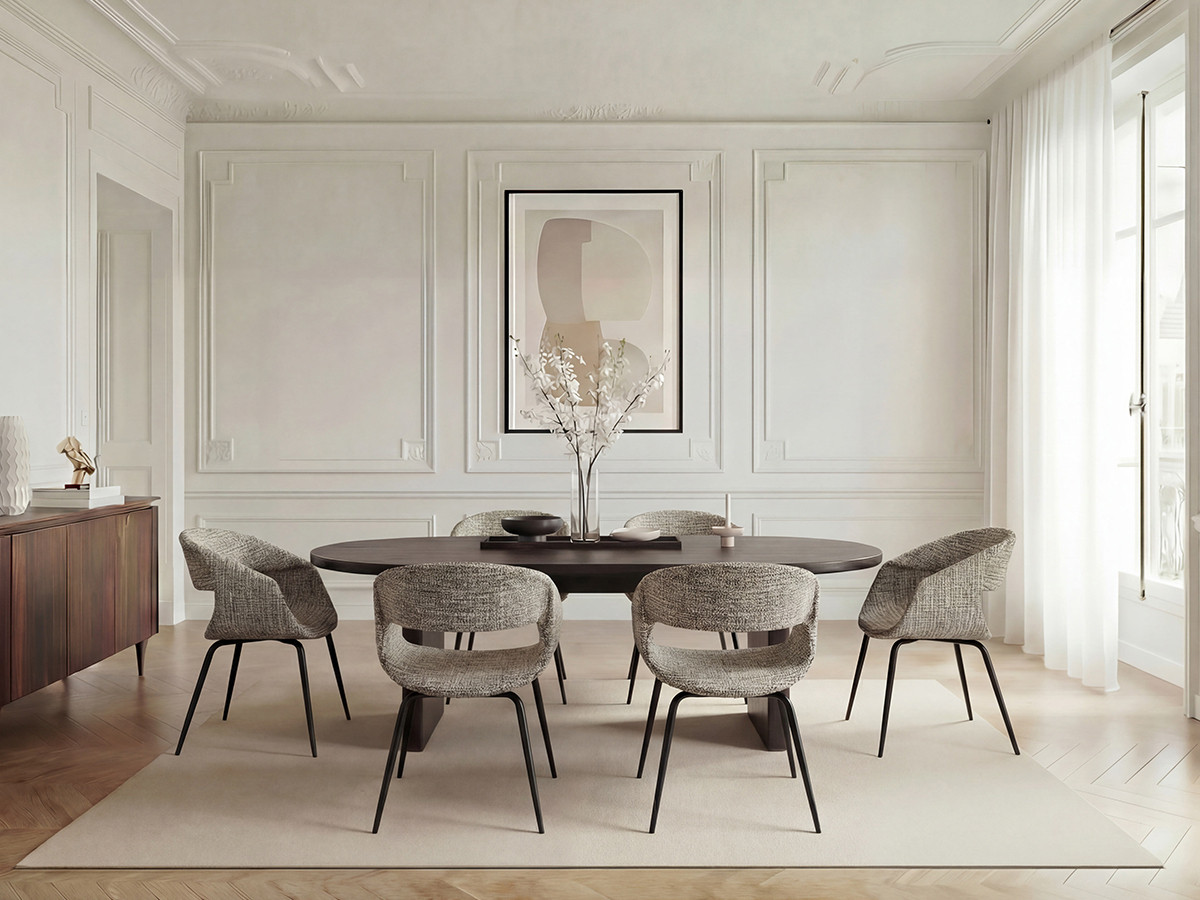 Set van 2 ISABELLE stoelen in structuurstof