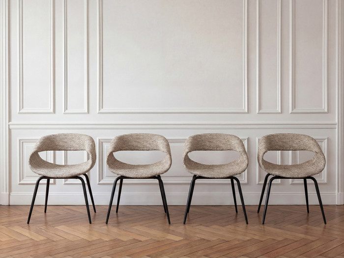 Lot de 2 chaises ISABELLE tissu texturé