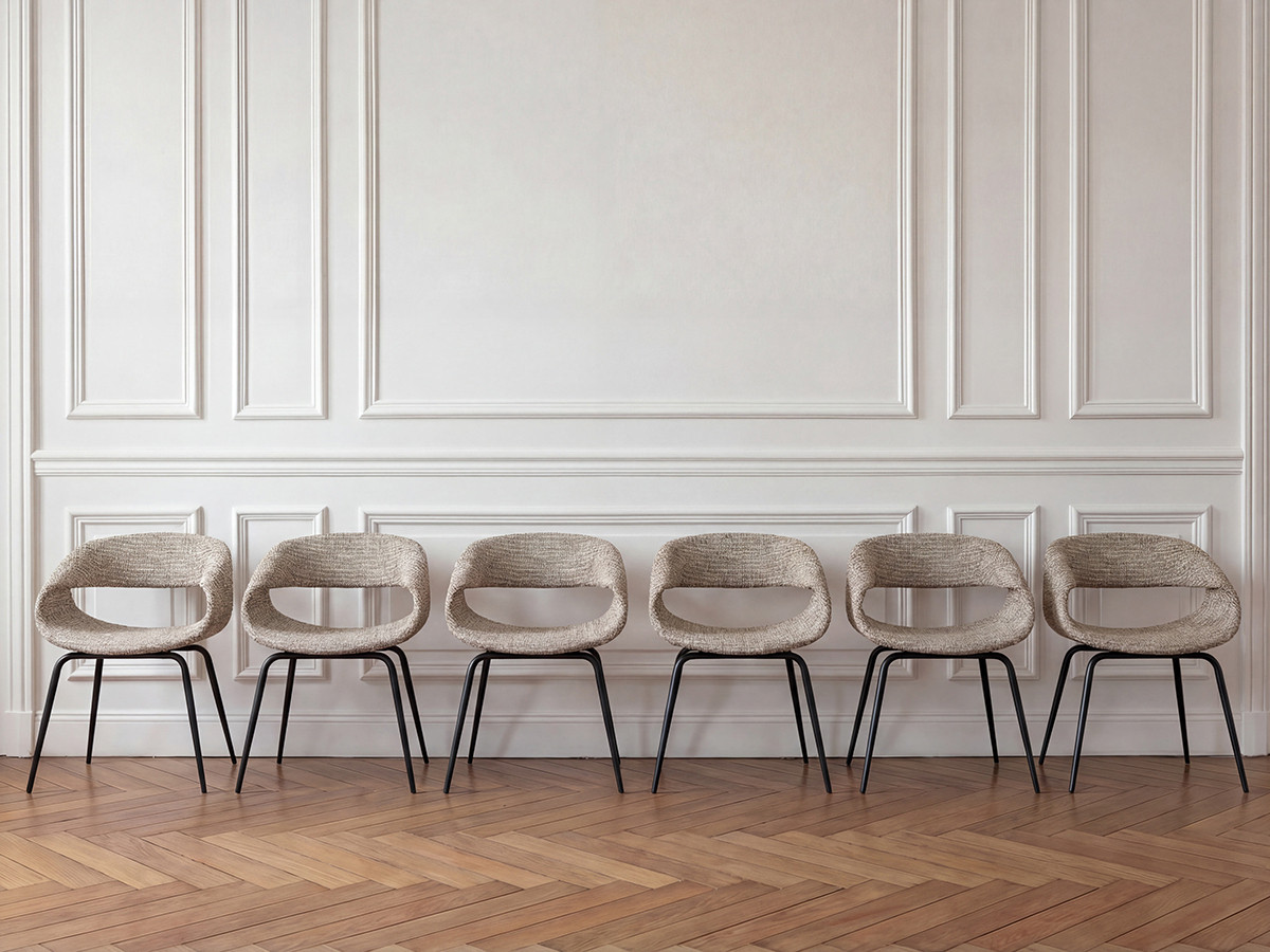 set van 2 isabelle stoelen in structuurstof gekleurd grijs