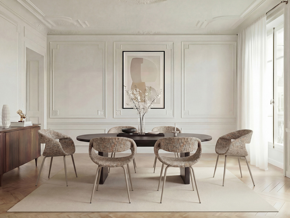 Set van 2 ISABELLE stoelen in structuurstof