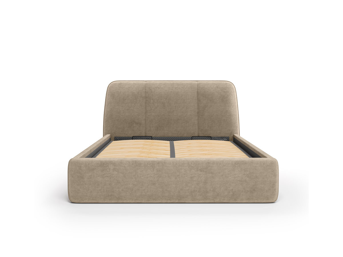 Elektrisch bed met opbergruimte MOONA in glad fluweel