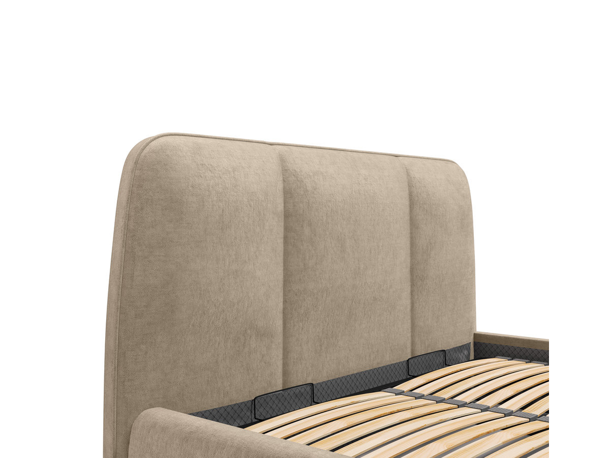 Elektrisch bed met opbergruimte MOONA in glad fluweel