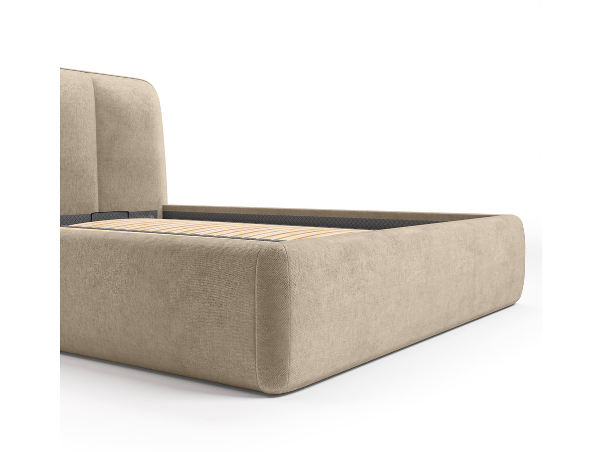 Elektrisch bed met opbergruimte MOONA in glad fluweel