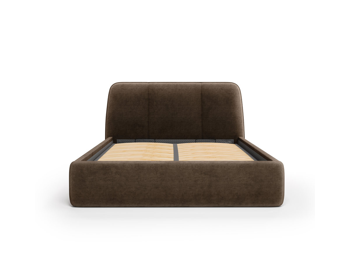 Elektrisch bed met opbergruimte MOONA in glad fluweel