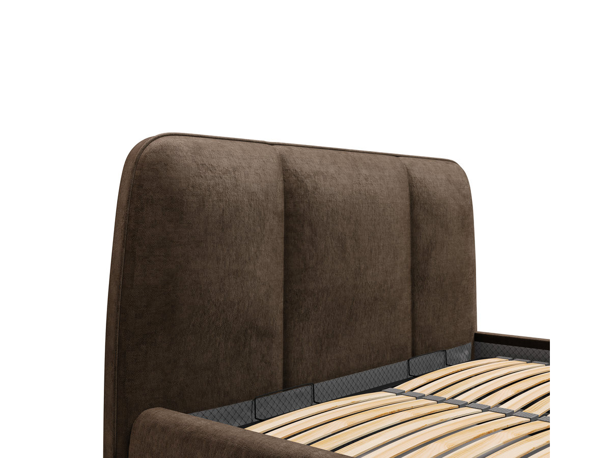 Elektrisch bed met opbergruimte MOONA in glad fluweel