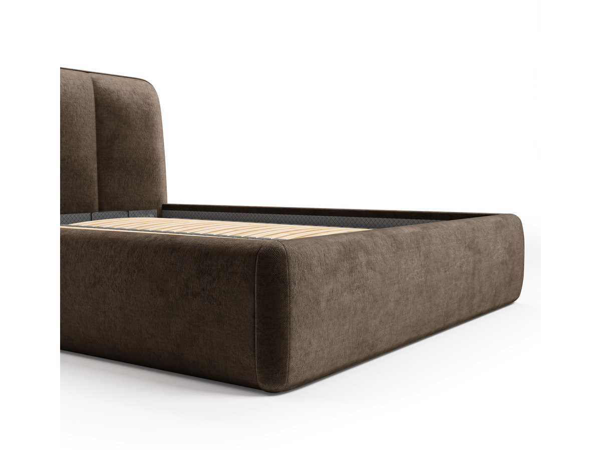 Elektrisch bed met opbergruimte MOONA in glad fluweel