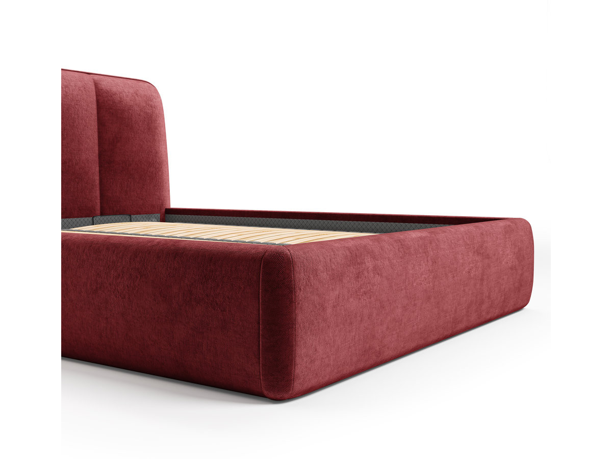 Elektrisch bed met opbergruimte MOONA in glad fluweel