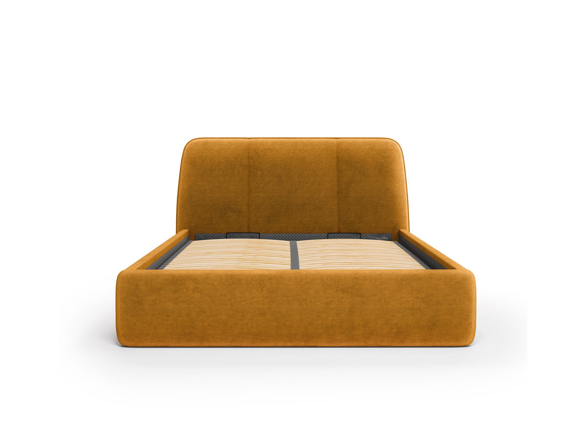 Elektrisch bed met opbergruimte MOONA in glad fluweel