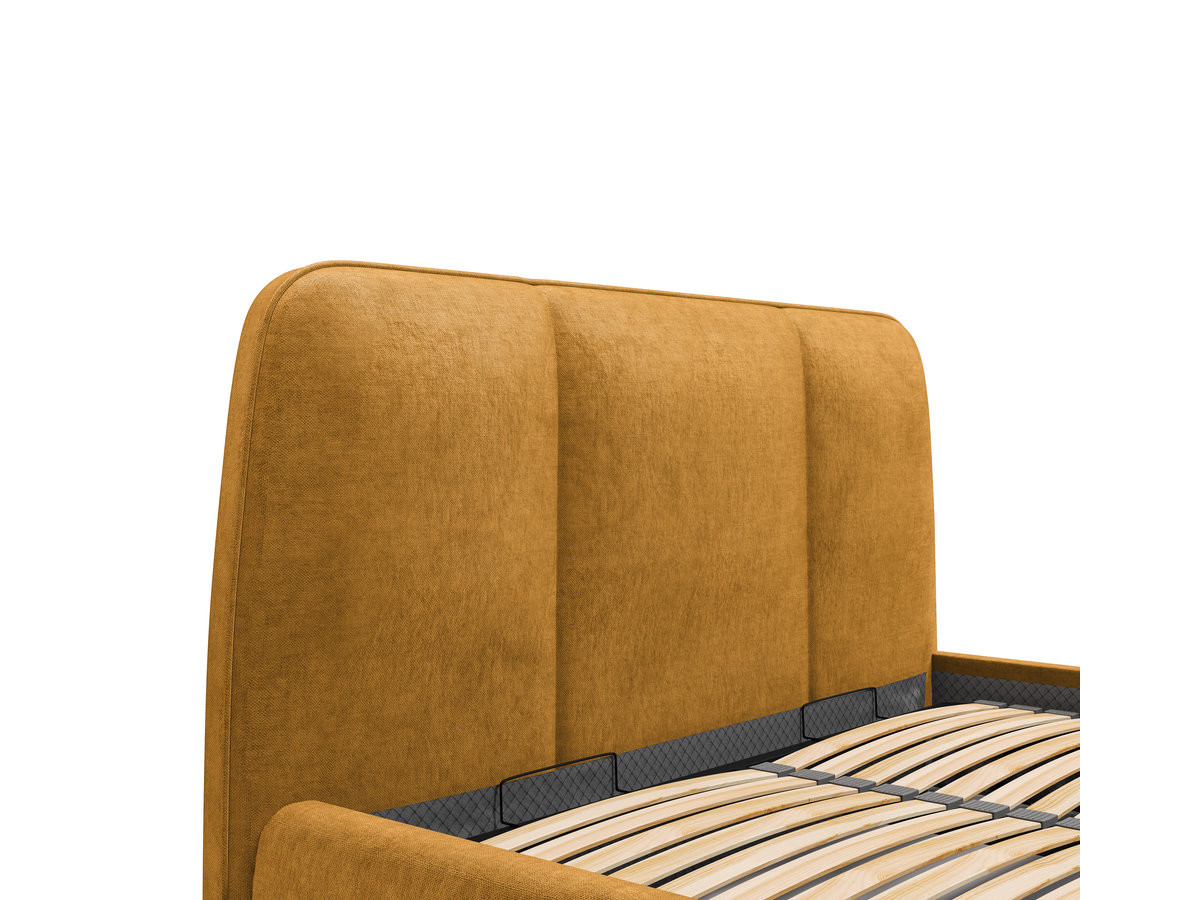 Elektrisch bed met opbergruimte MOONA in glad fluweel