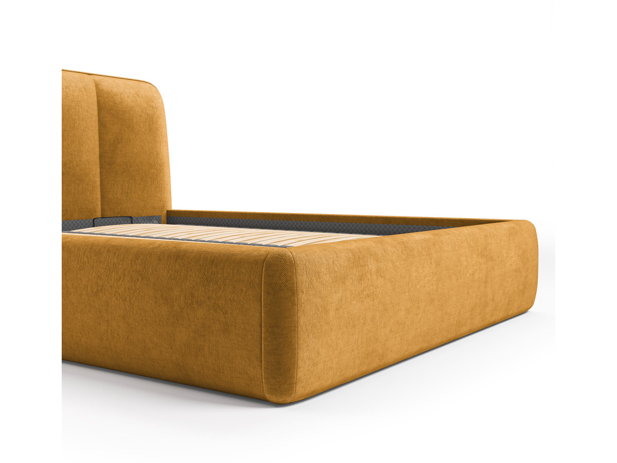 Elektrisch bed met opbergruimte MOONA in glad fluweel