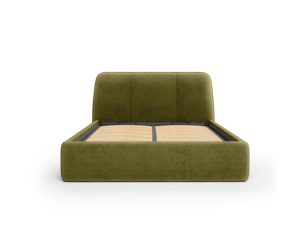 Elektrisch bed met opbergruimte MOONA in glad fluweel