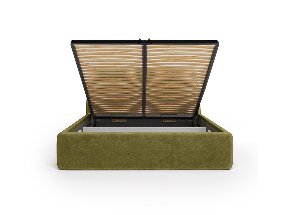 Elektrisch bed met opbergruimte MOONA in glad fluweel
