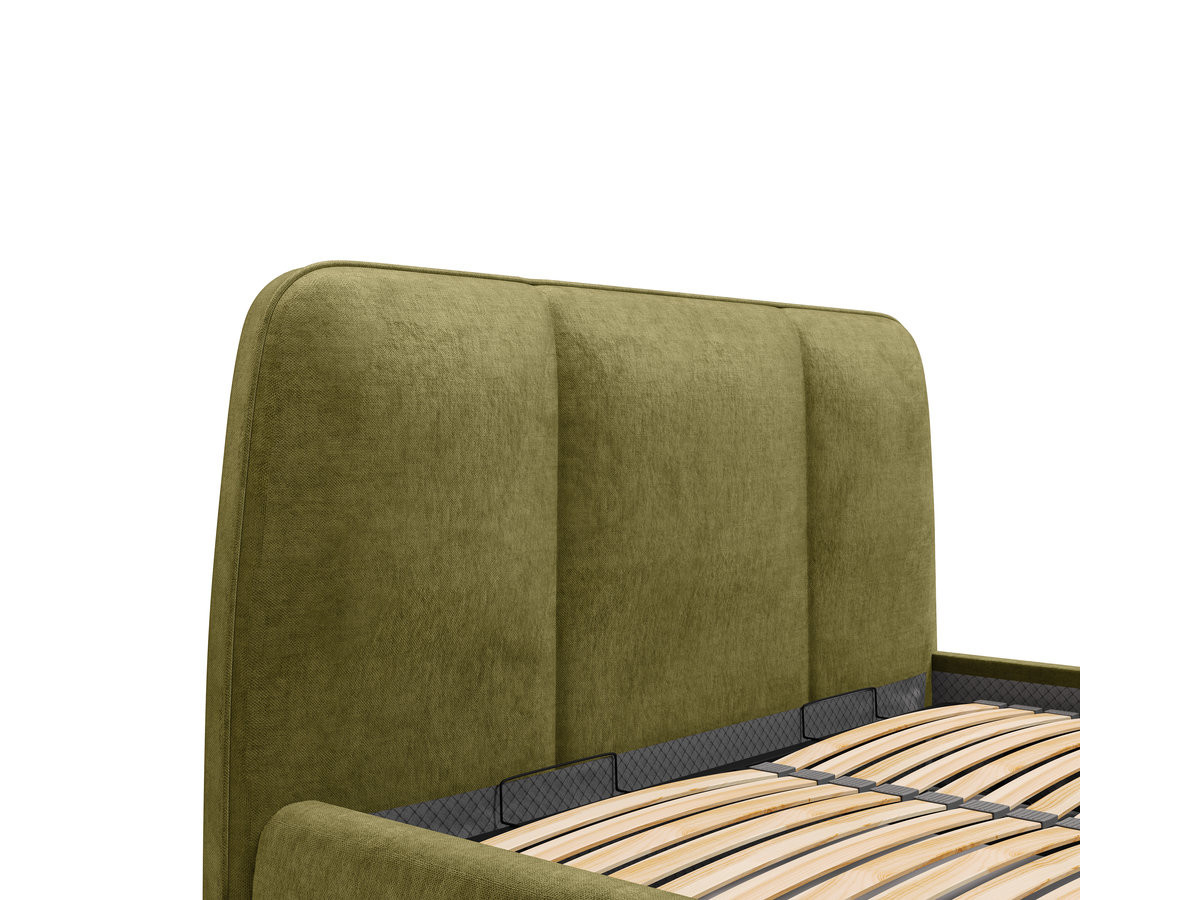 Elektrisch bed met opbergruimte MOONA in glad fluweel