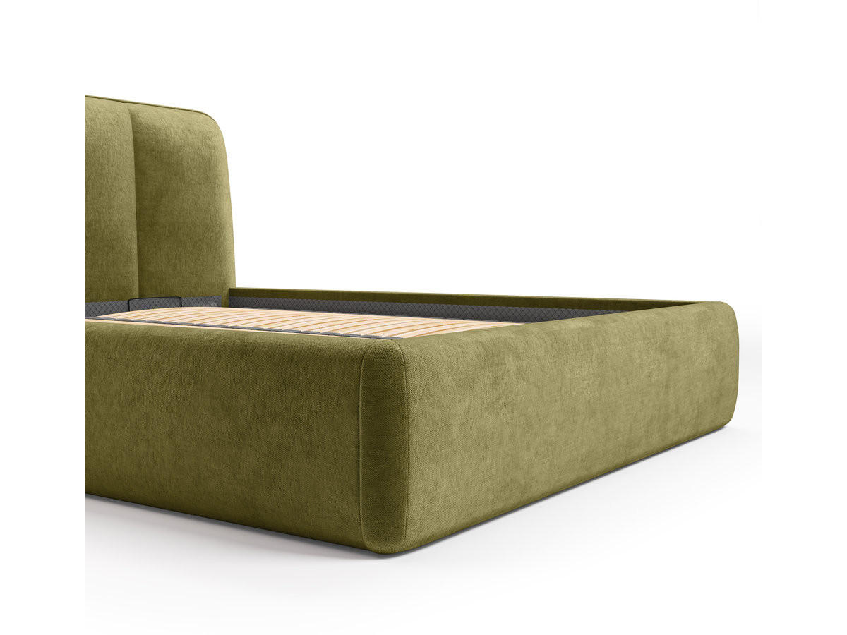 Elektrisch bed met opbergruimte MOONA in glad fluweel