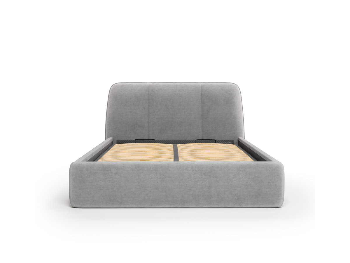 Elektrisch bed met opbergruimte MOONA in glad fluweel