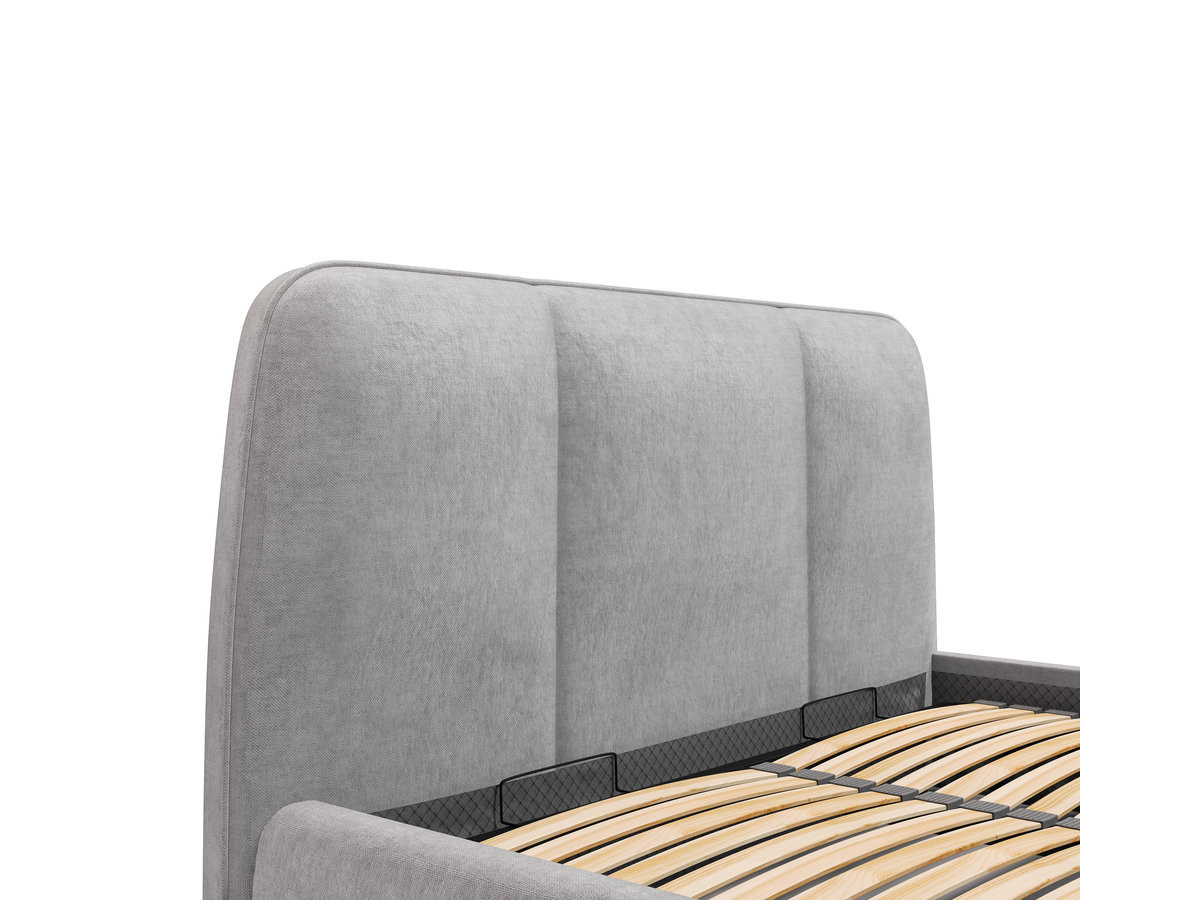Elektrisch bed met opbergruimte MOONA in glad fluweel