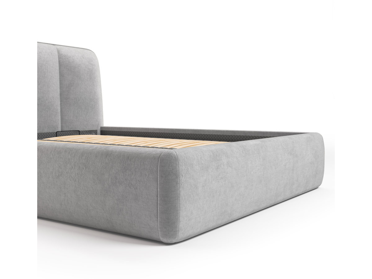 Elektrisch bed met opbergruimte MOONA in glad fluweel