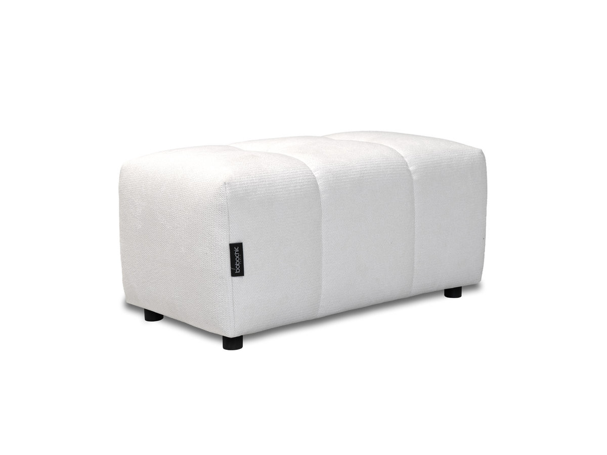 Canapé panoramique convertible ROXELANE tissu chiné avec pouf