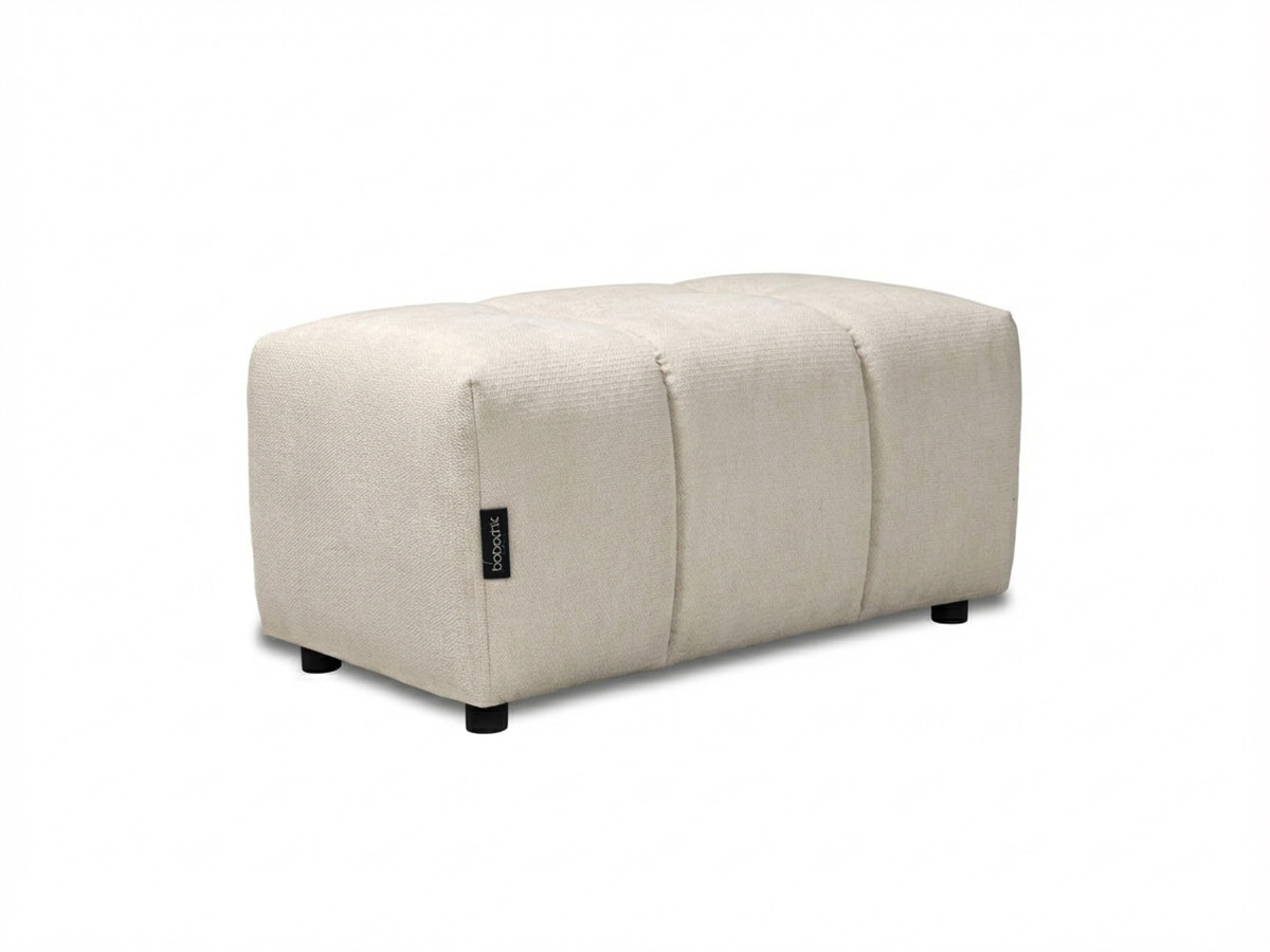 Canapé panoramique convertible ROXELANE tissu chiné avec pouf