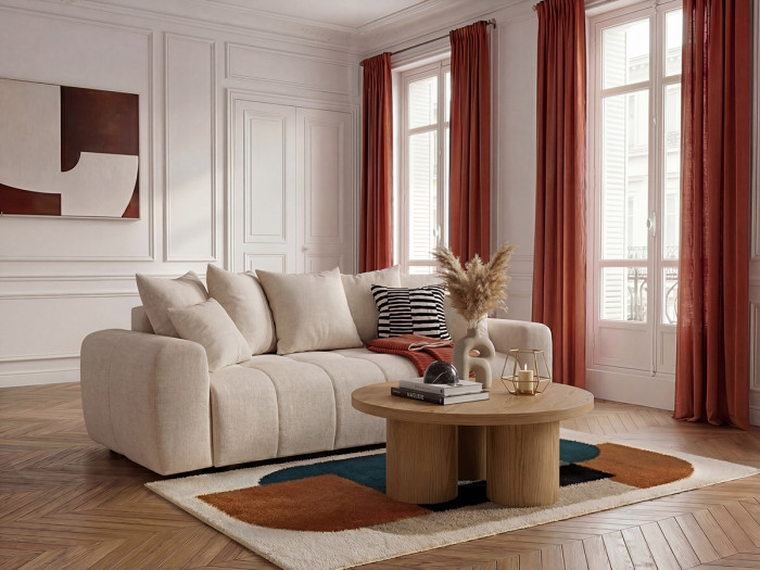 Canapé 3 places convertible ROXELANE tissu chiné