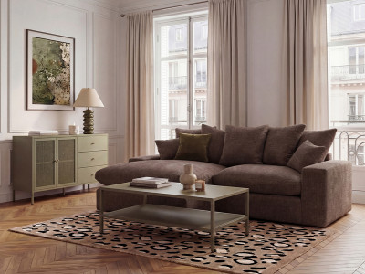 Canapé d'angle réversible compact NEVADA tissu lisse