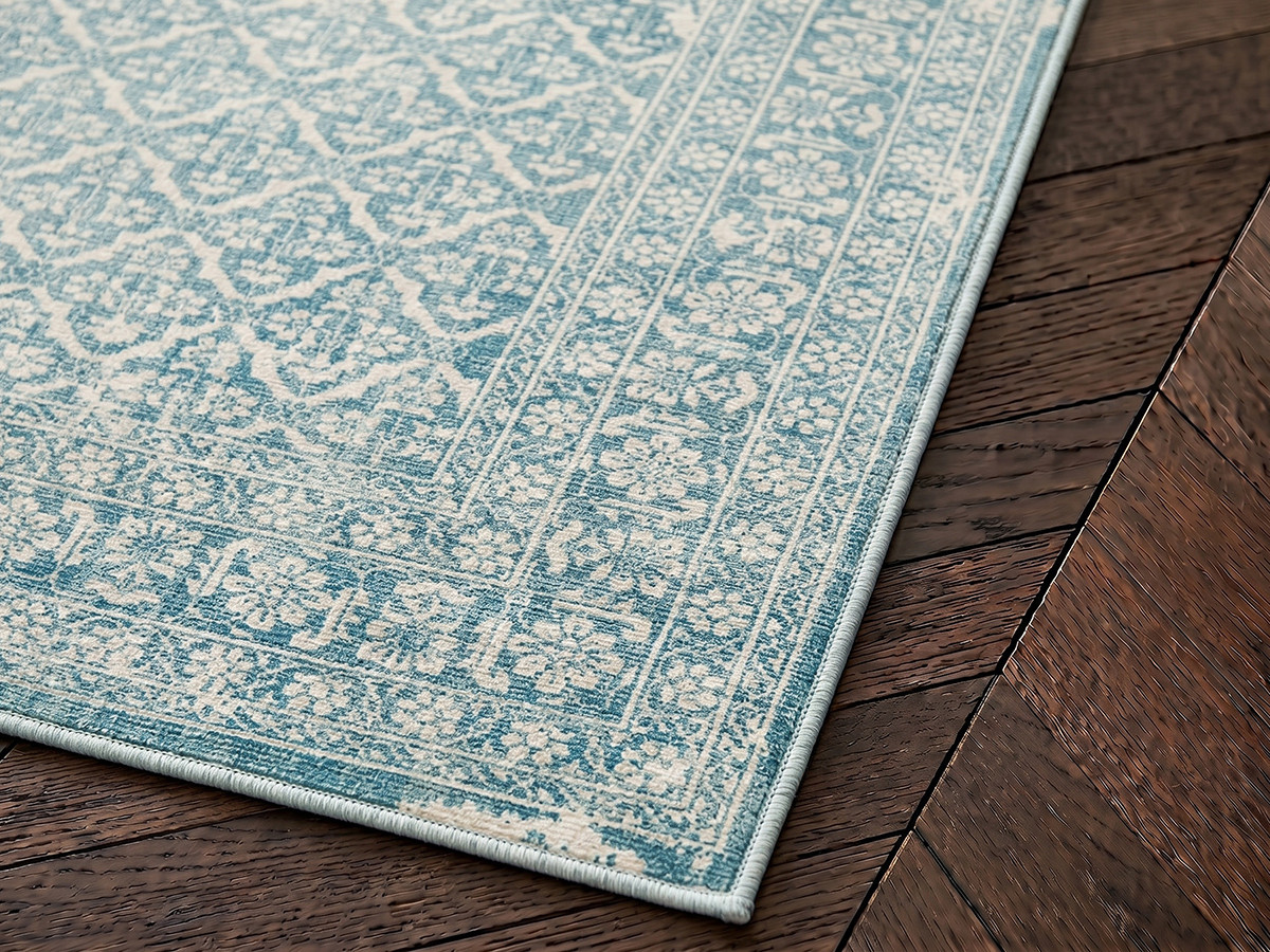 Tapis poils ras BRANN vintage bleu — vue 4