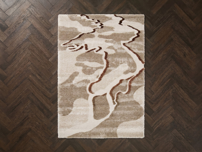 Tapis poils longs ELVIA motif abstrait