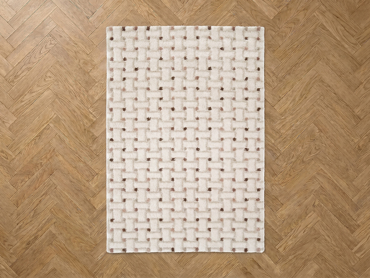 Tapis poils longs MIZAI motif graphique