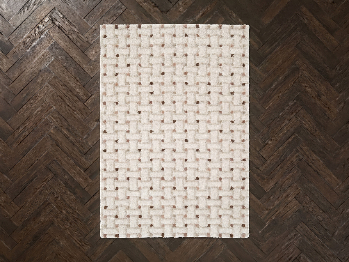 Tapis poils longs MIZAI motif graphique