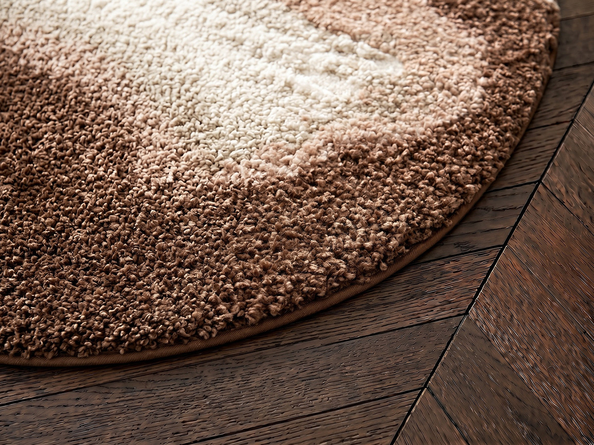 Tapis rond poils longs MOCCA motif abstrait — vue 4