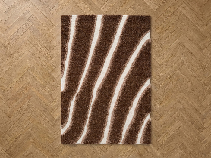 Tapis poils longs TIRASU motif abstrait