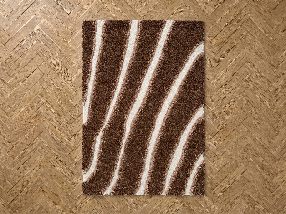 Tapis poils longs TIRASU motif abstrait