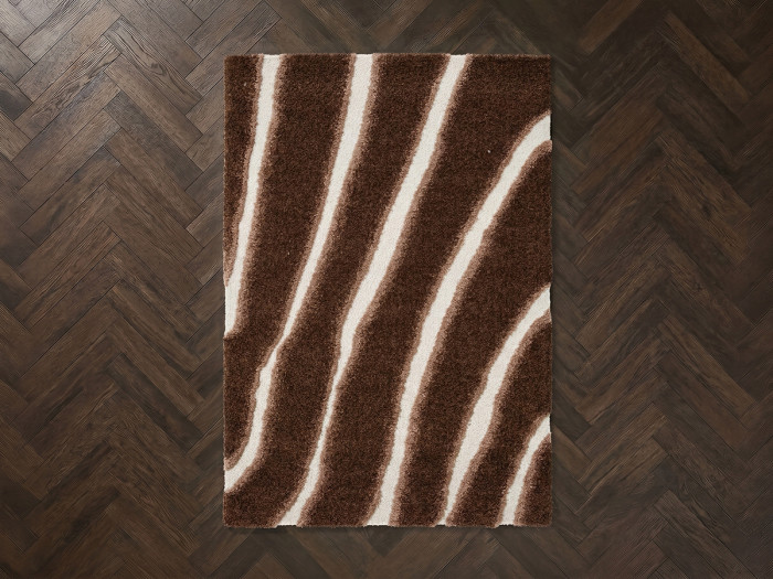 Tapis poils longs TIRASU motif abstrait