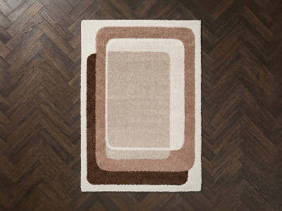 Tapis poils longs KARE motif graphique