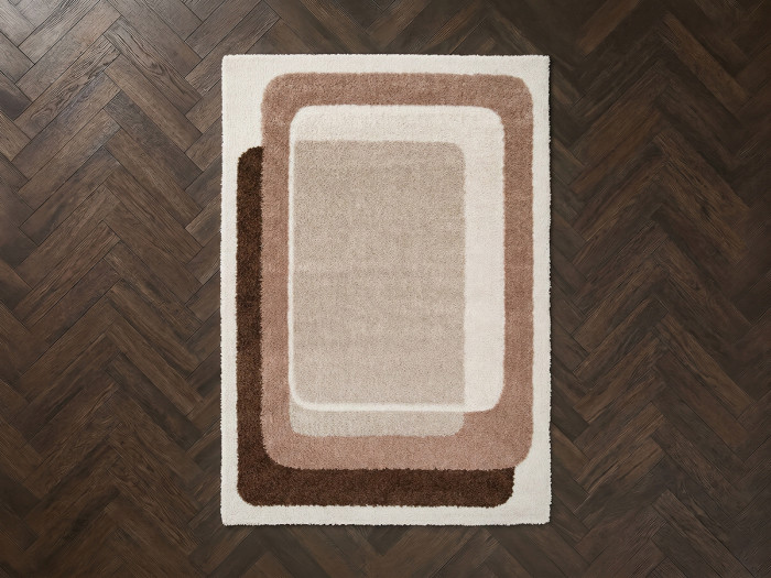 Tapis poils longs KARE motif graphique