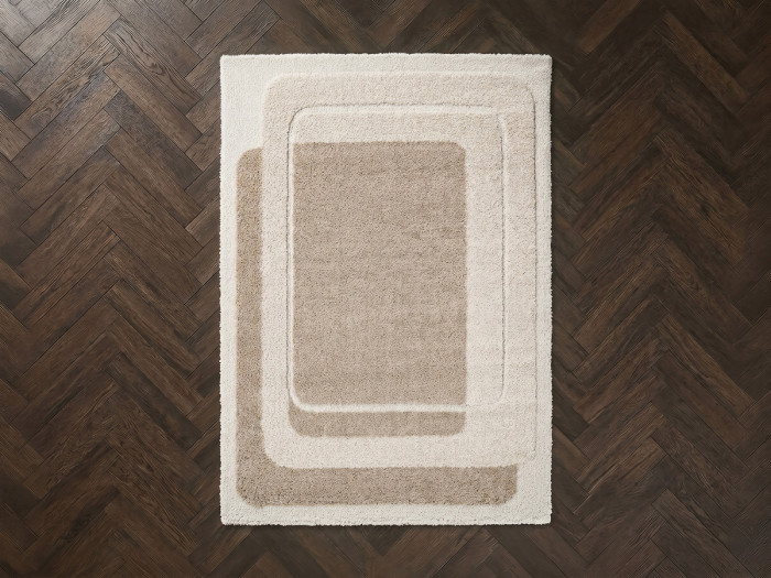 Tapis poils longs KARE motif graphique