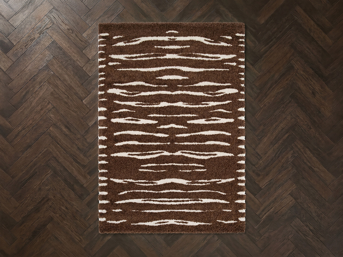 Tapis poils longs TAVARO motif abstrait
