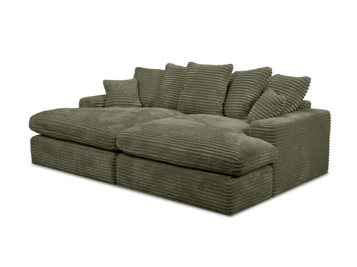 3-zits love seat NEVADA met diepe zitting in zachte grove ribstof