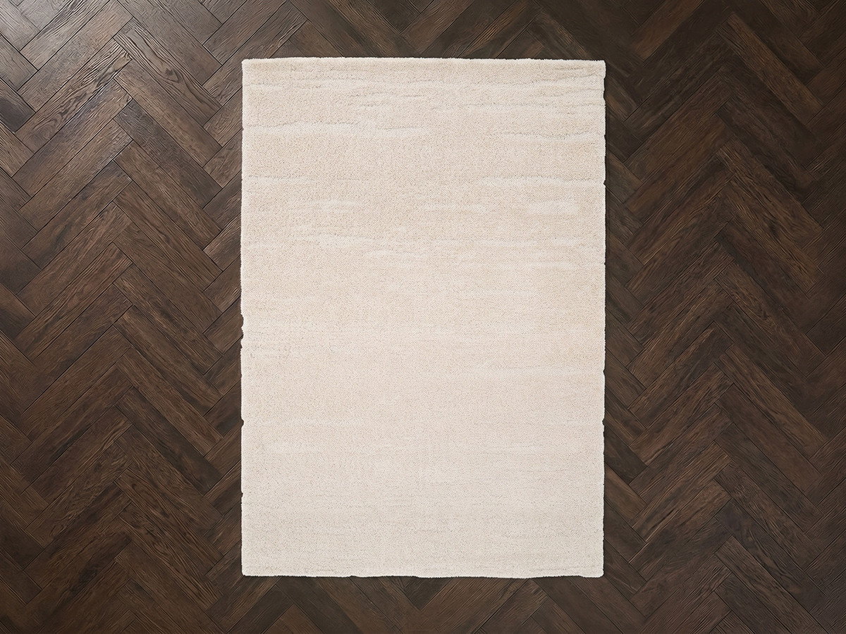 Tapis poils longs TELIRA motif abstrait beige — vue 5