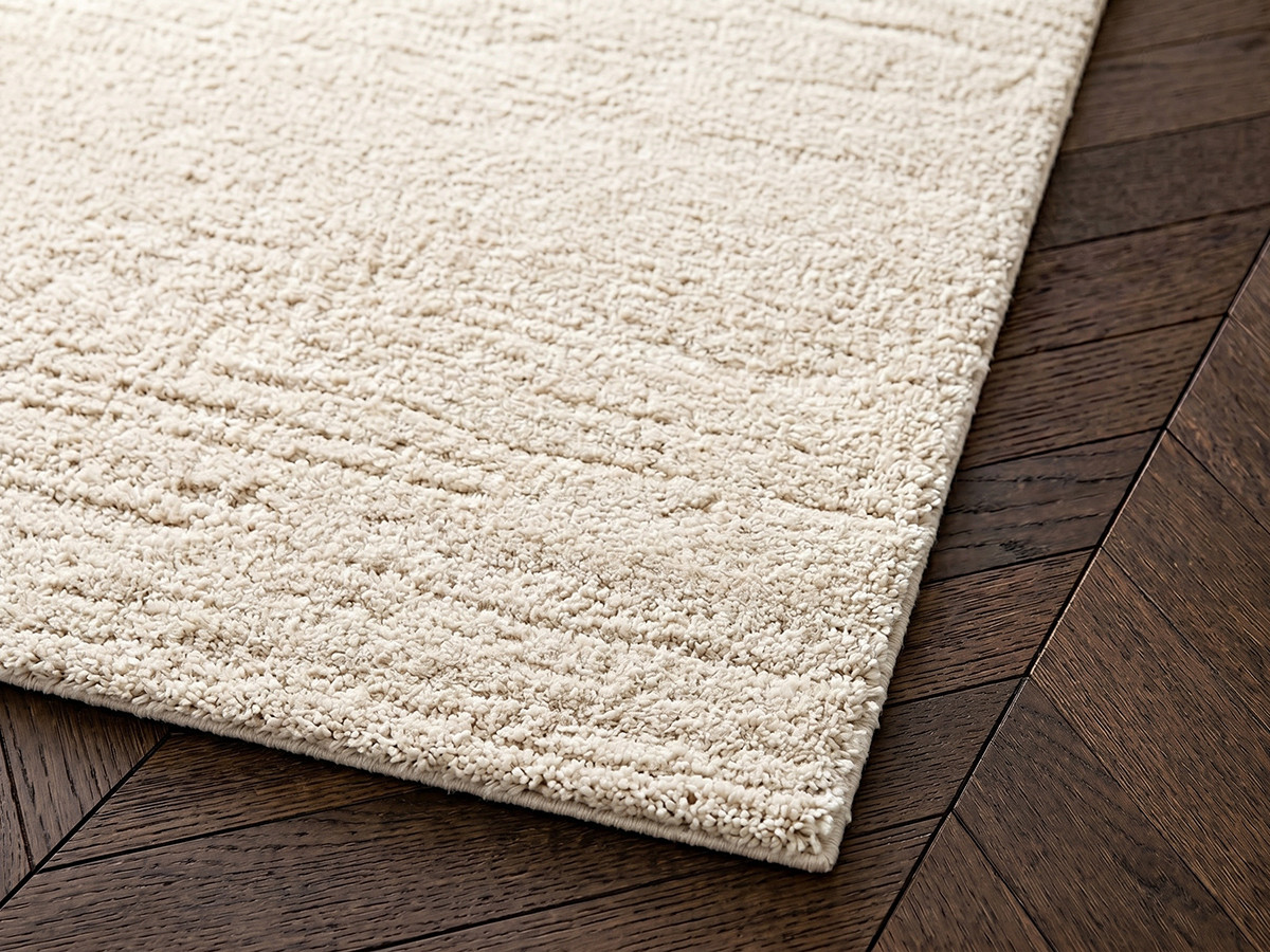 Tapis poils longs TELIRA motif abstrait beige — vue 4